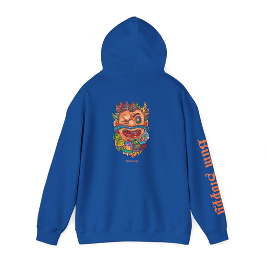 Doodle Bearded Man with Snack Tracks Heavy Blend Hooded Sweatshirt