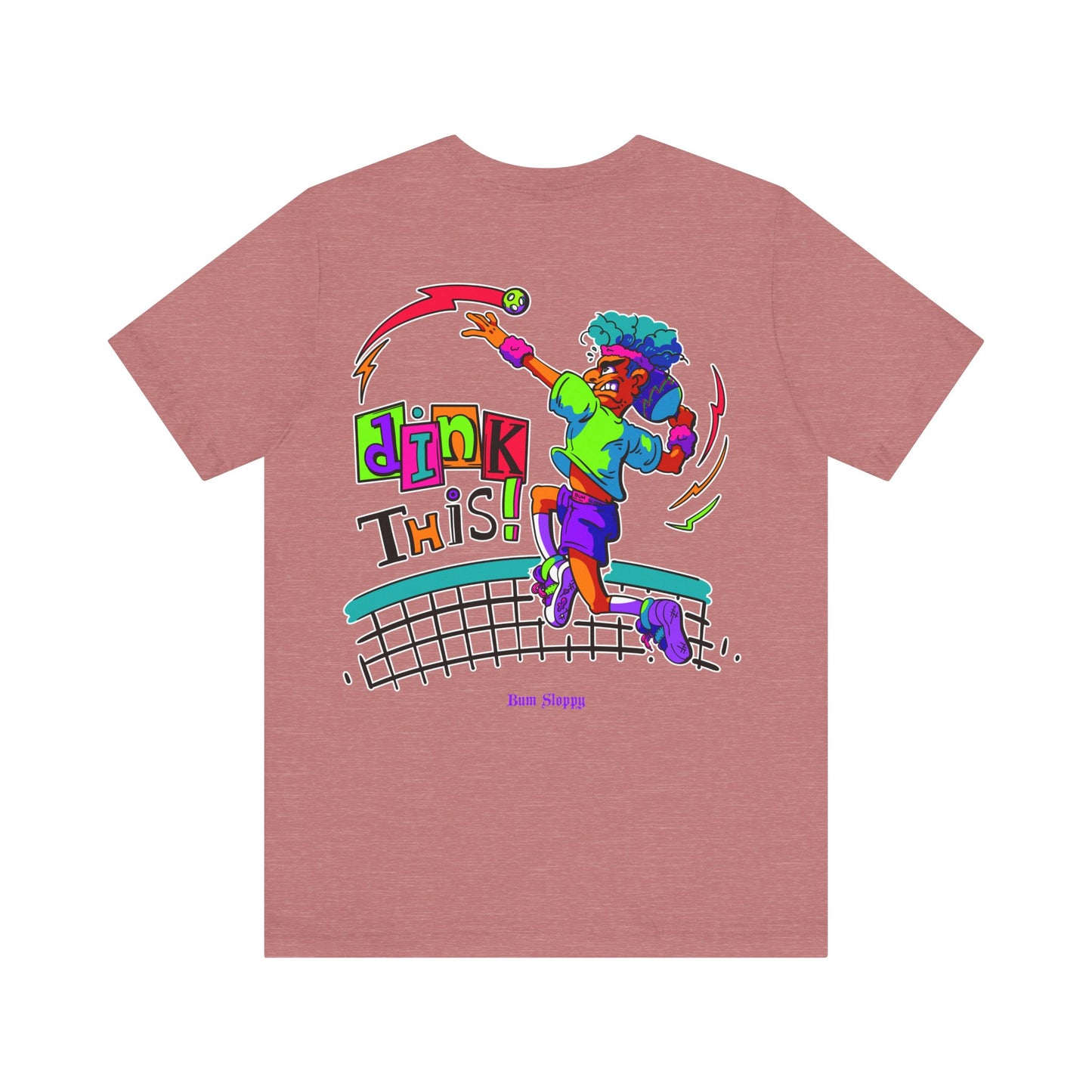No-Holds Neon Men's Dink This! Pickleball Tee with Pickleball Strike Marks