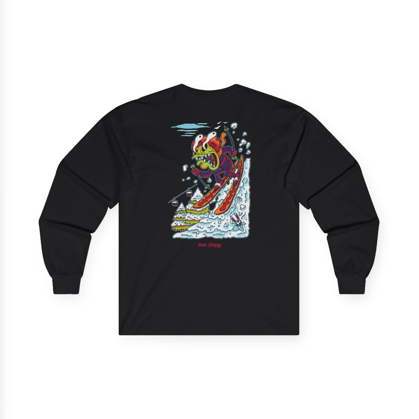 Gnarly Skier with Hot Cocoa and Mulled Wine Stains