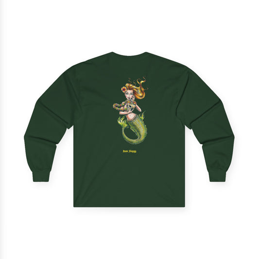 Sippin' Mermaid Long Sleeve with Bleu Cheese & Hot Sauce Stains