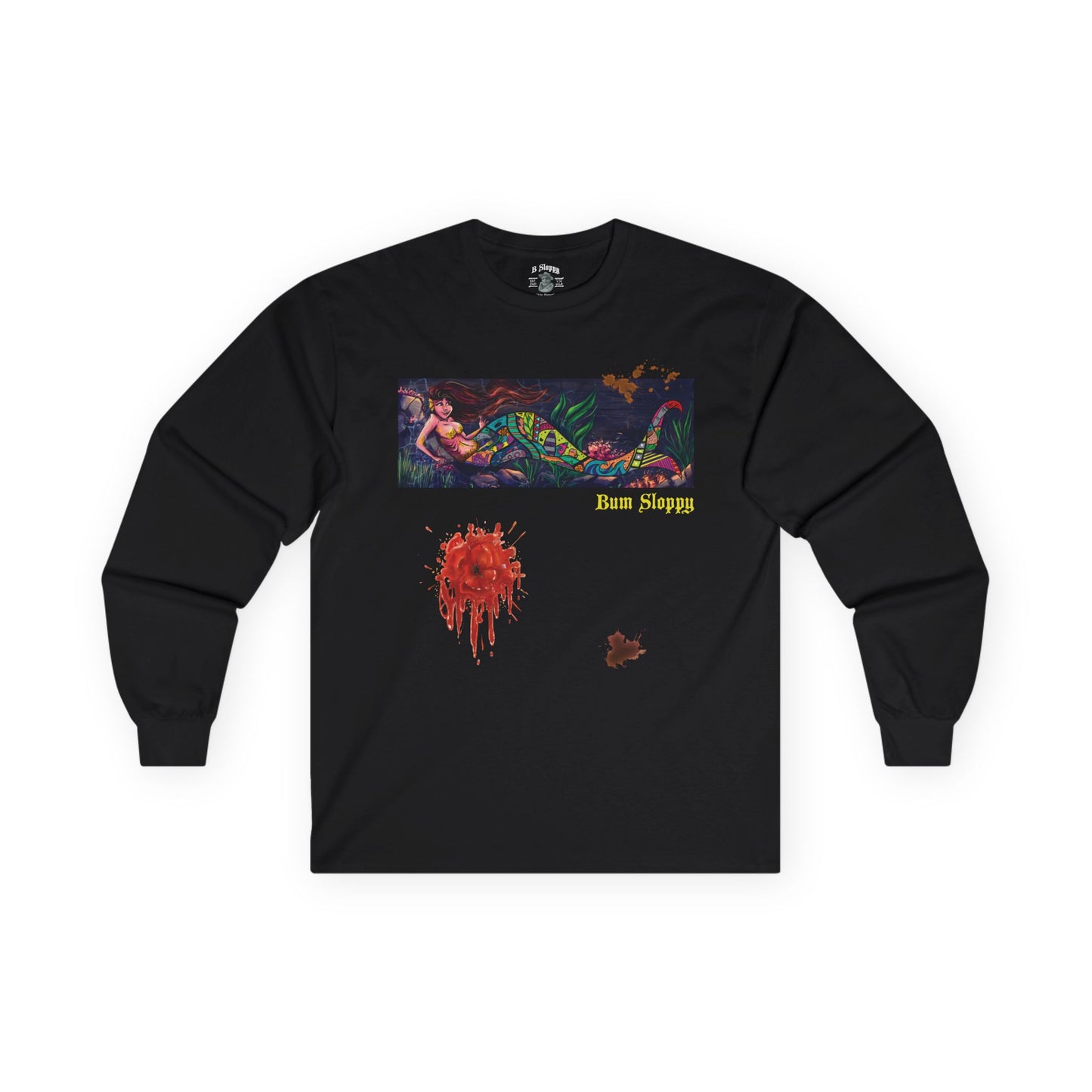 Doodle Mermaid Long Sleeve with Tomato Stains