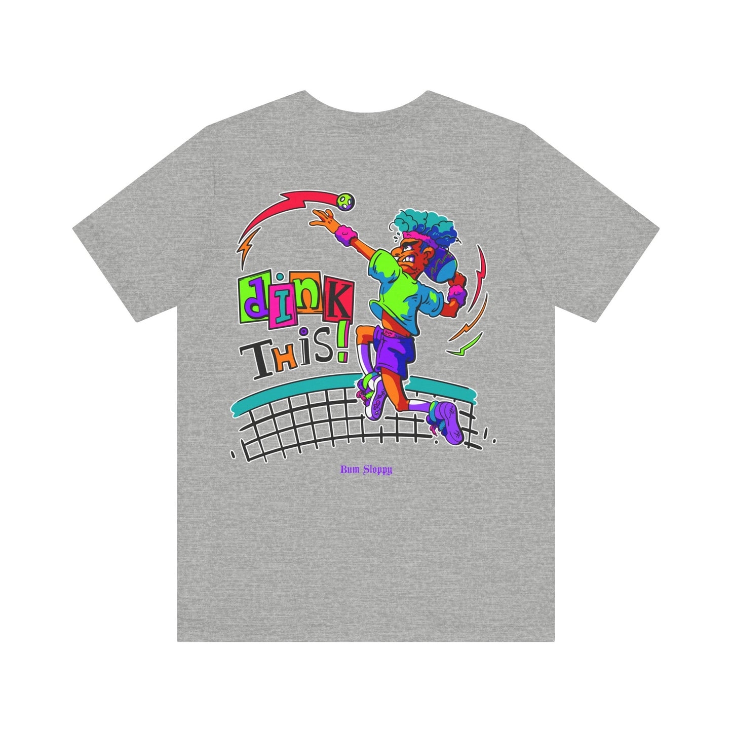 No-Holds Neon Men's Dink This! Pickleball Tee with Pickleball Strike Marks