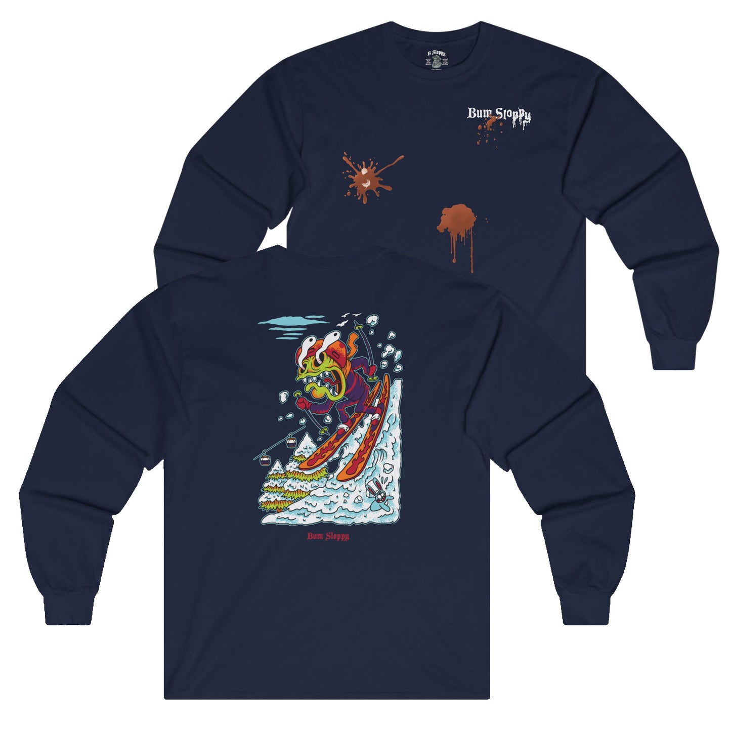 Gnarly Skier with Hot Cocoa and Mulled Wine Stains