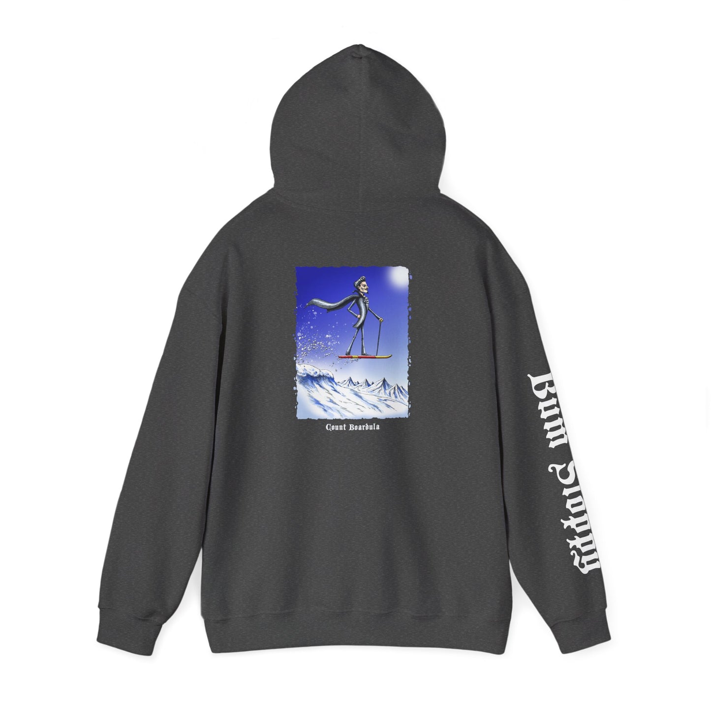 Count Boardula with Bloody Vampire Snack Stains Heavy Blend Hooded Sweatshirt