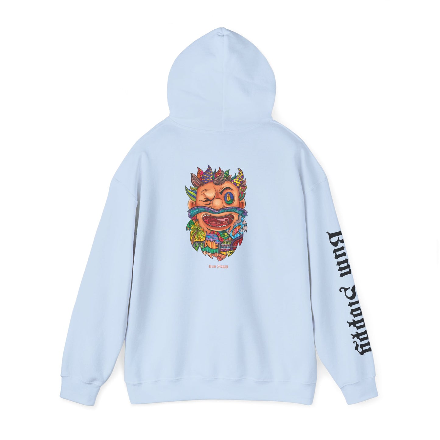 Doodle Bearded Man with Snack Tracks Heavy Blend Hooded Sweatshirt