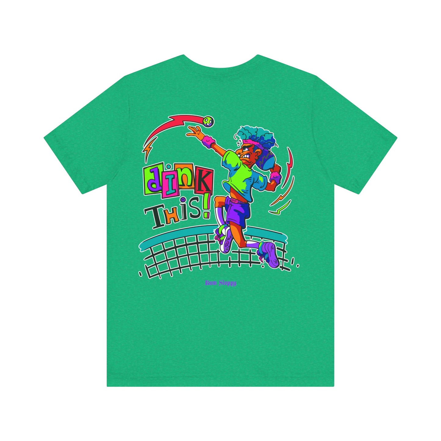 No-Holds Neon Men's Dink This! Pickleball Tee with Pickleball Strike Marks