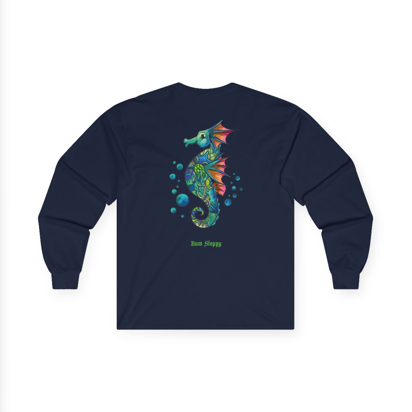 Doodle Seahorse Long Sleeve with Mayo and Sauce Splatter