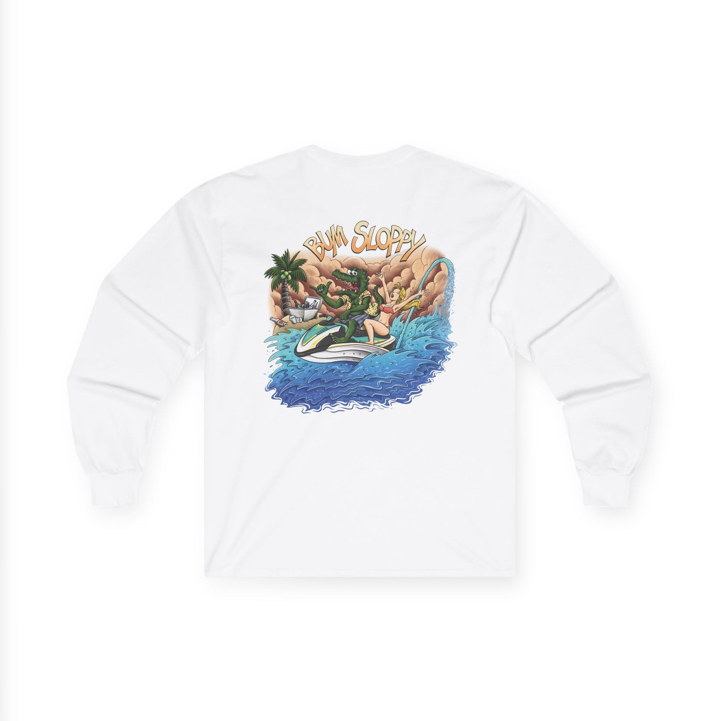 Jetski Gator Long Sleeve with Taco, Hot Sauce, and Nacho Cheese Stains