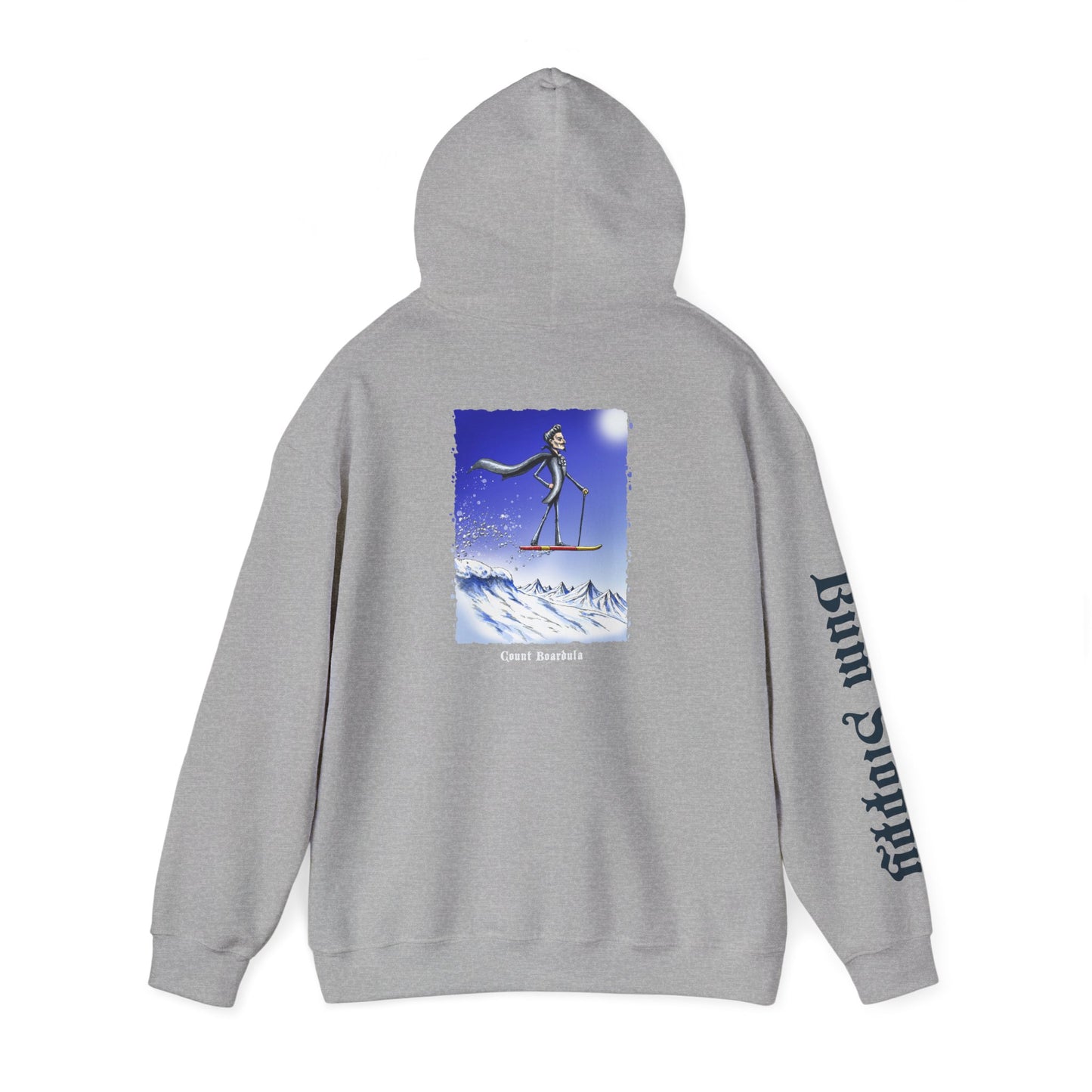 Count Boardula with Bloody Vampire Snack Stains Heavy Blend Hooded Sweatshirt