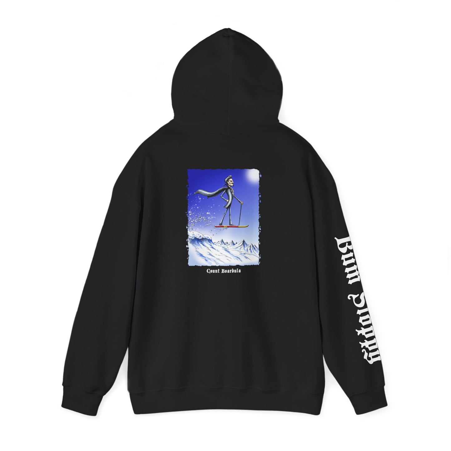 Count Boardula with Bloody Vampire Snack Stains Heavy Blend Hooded Sweatshirt