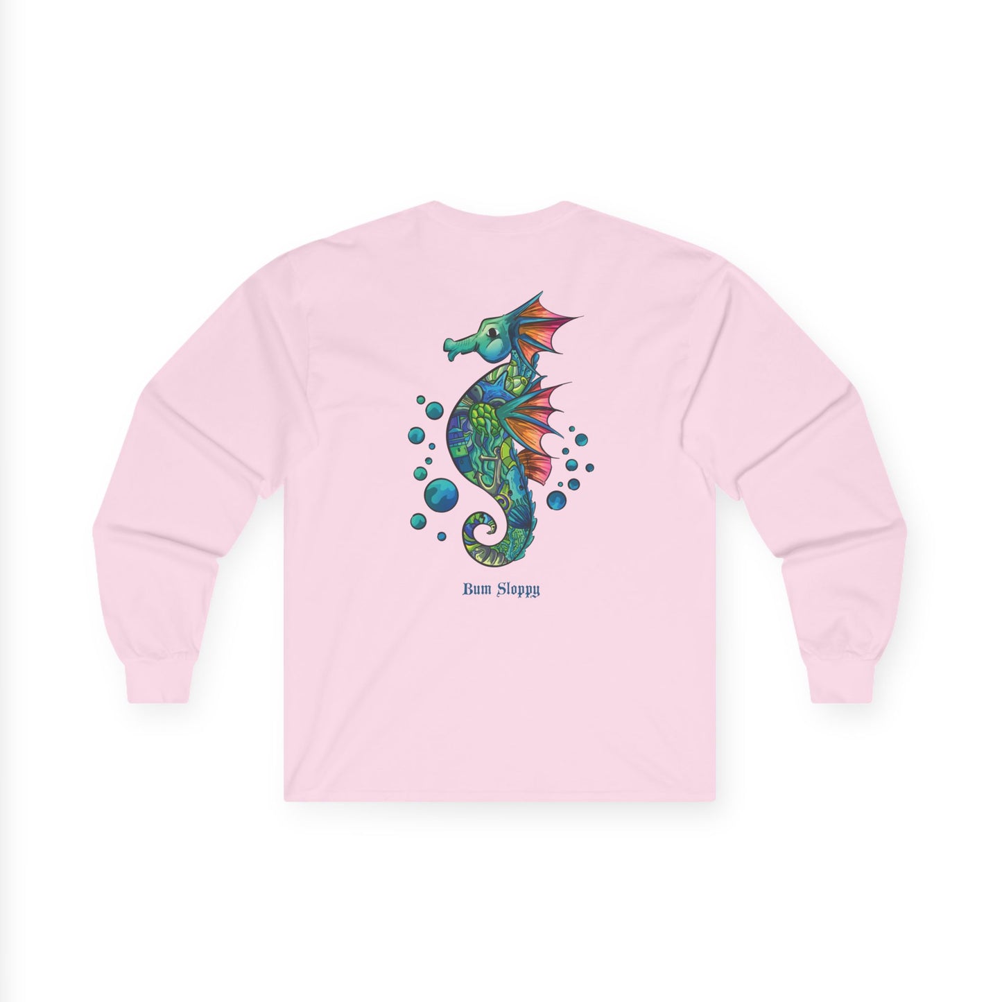 Doodle Seahorse Long Sleeve with Mayo and Sauce Splatter