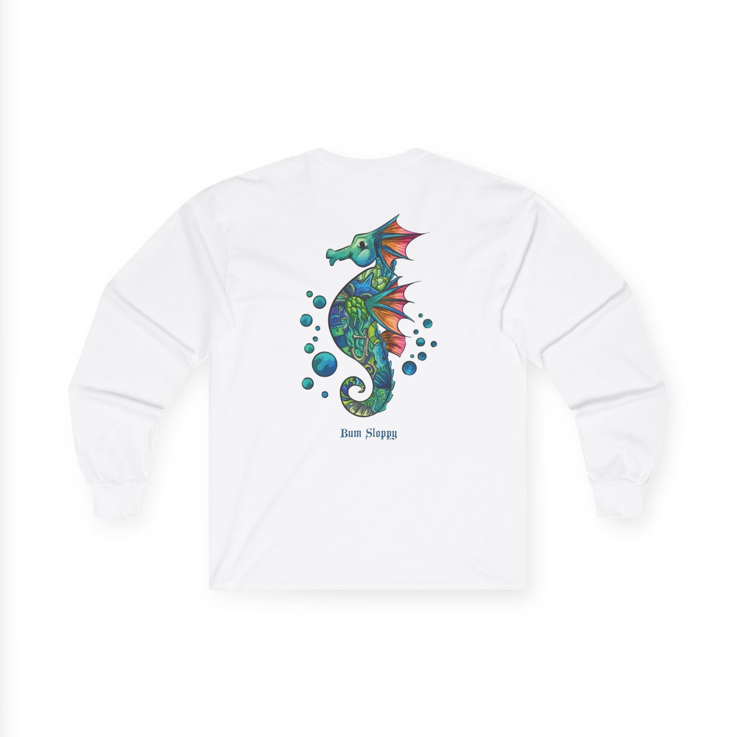 Doodle Seahorse Long Sleeve with Mayo and Sauce Splatter