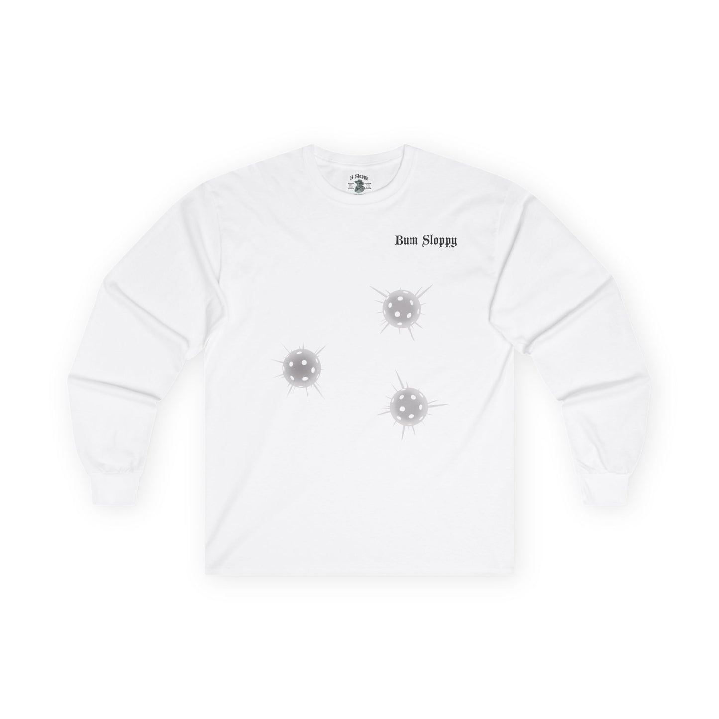 No Holds Neon Men's Dink This! Long Sleeve Pickleball Tee with Pickleball Strike Marks