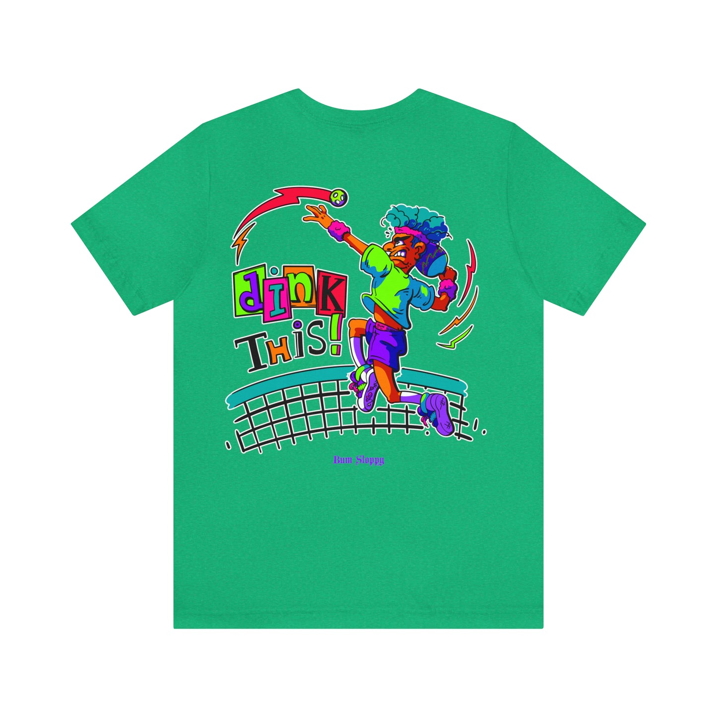 No-Holds Neon Men's Dink This! Pickleball Tee with Pickleball Strike Marks