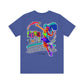 No-Holds Neon Women's Dink This! Pickleball Tee with Pickleball Strike Marks