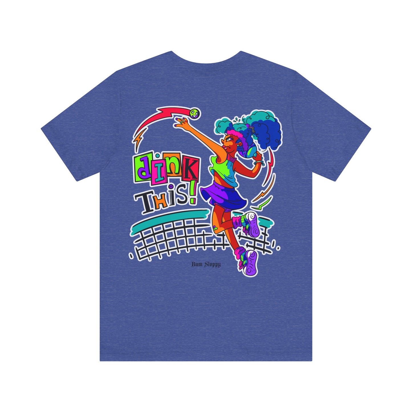 No-Holds Neon Women's Dink This! Pickleball Tee with Pickleball Strike Marks