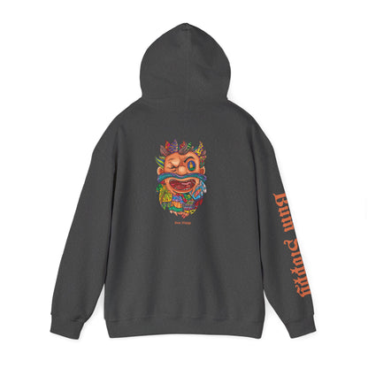 Doodle Bearded Man with Snack Tracks Heavy Blend Hooded Sweatshirt
