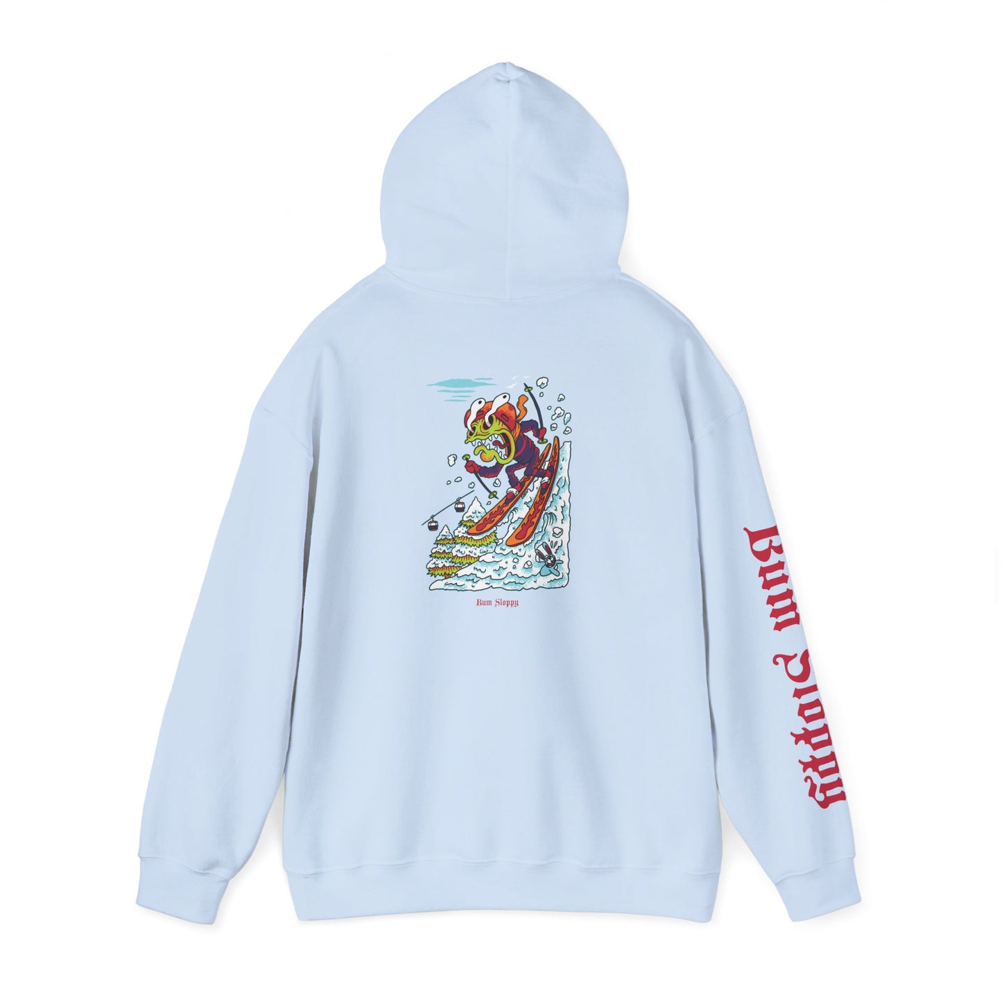 Gnarly Skier with Beer and Snacks Stains Heavy Blend Hooded Sweatshirt