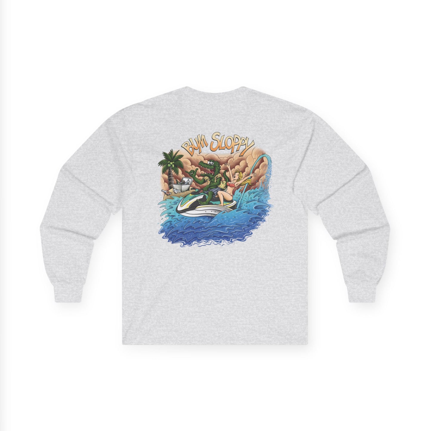 Jetski Gator Long Sleeve with Taco, Hot Sauce, and Nacho Cheese Stains