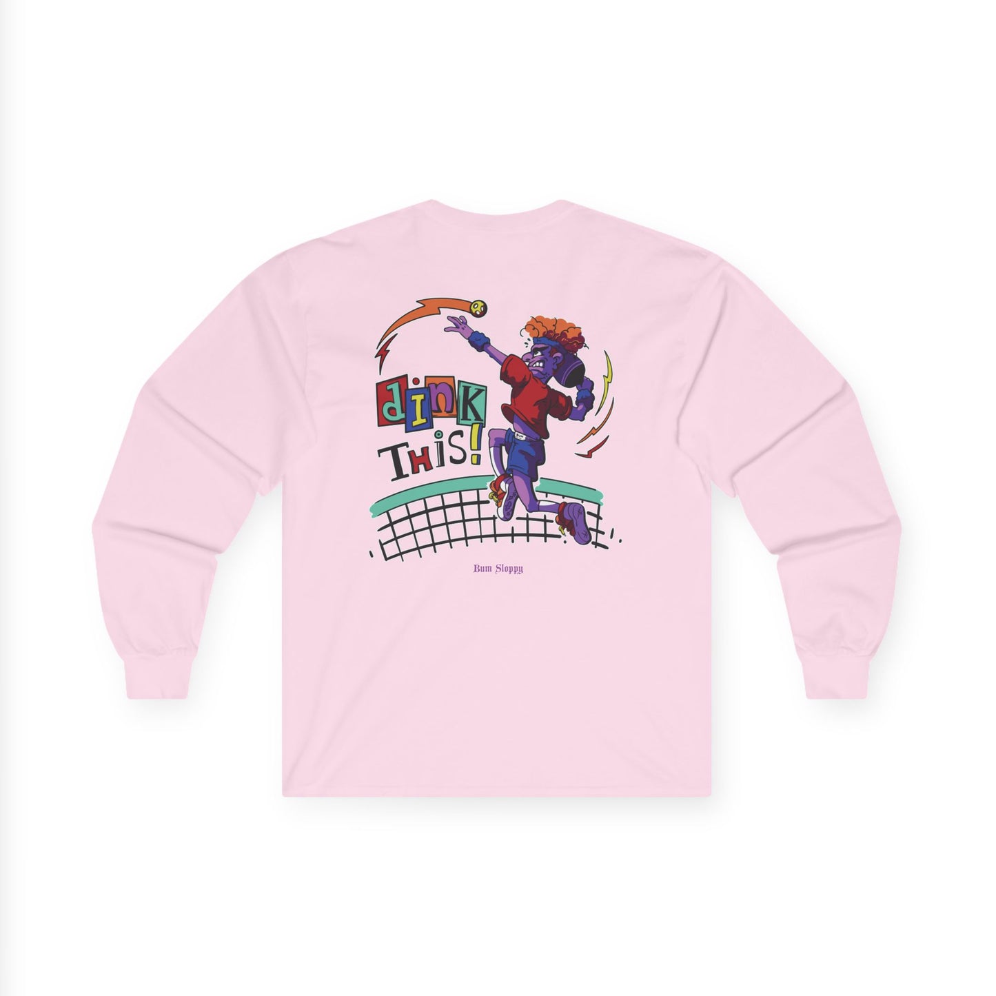 Rowdy Retro Men's Dink This! Long Sleeve Pickleball Tee with Pickleball Strike Marks