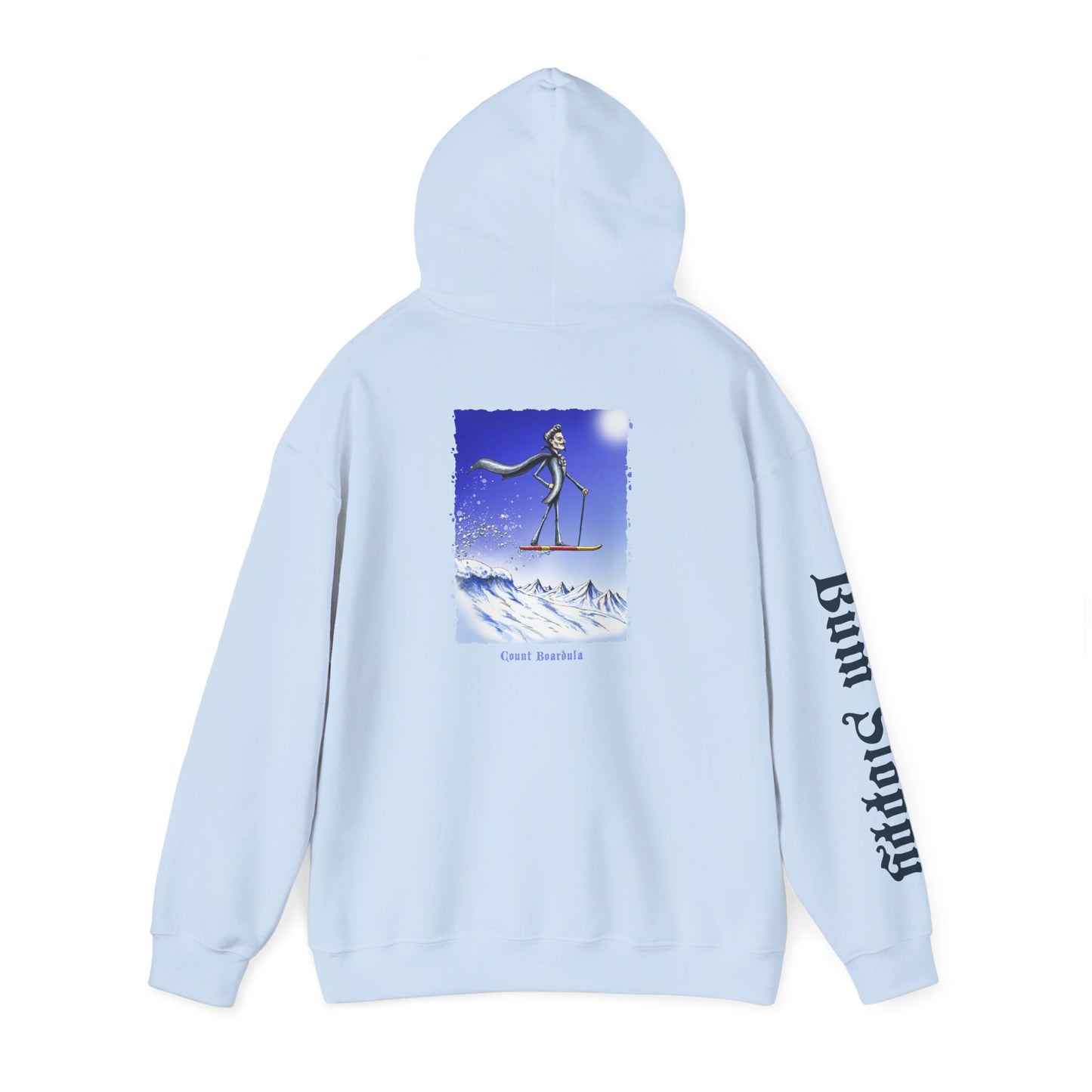 Count Boardula with Bloody Vampire Snack Stains Heavy Blend Hooded Sweatshirt