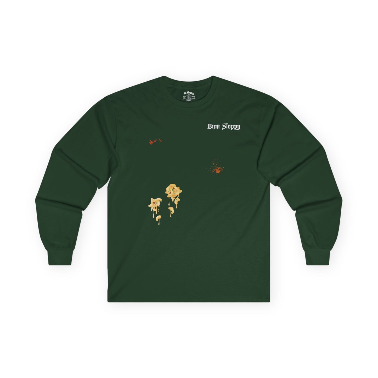 Pirate Seahorse Long Sleeve with Hot Sauce and Mac & Cheese Stains