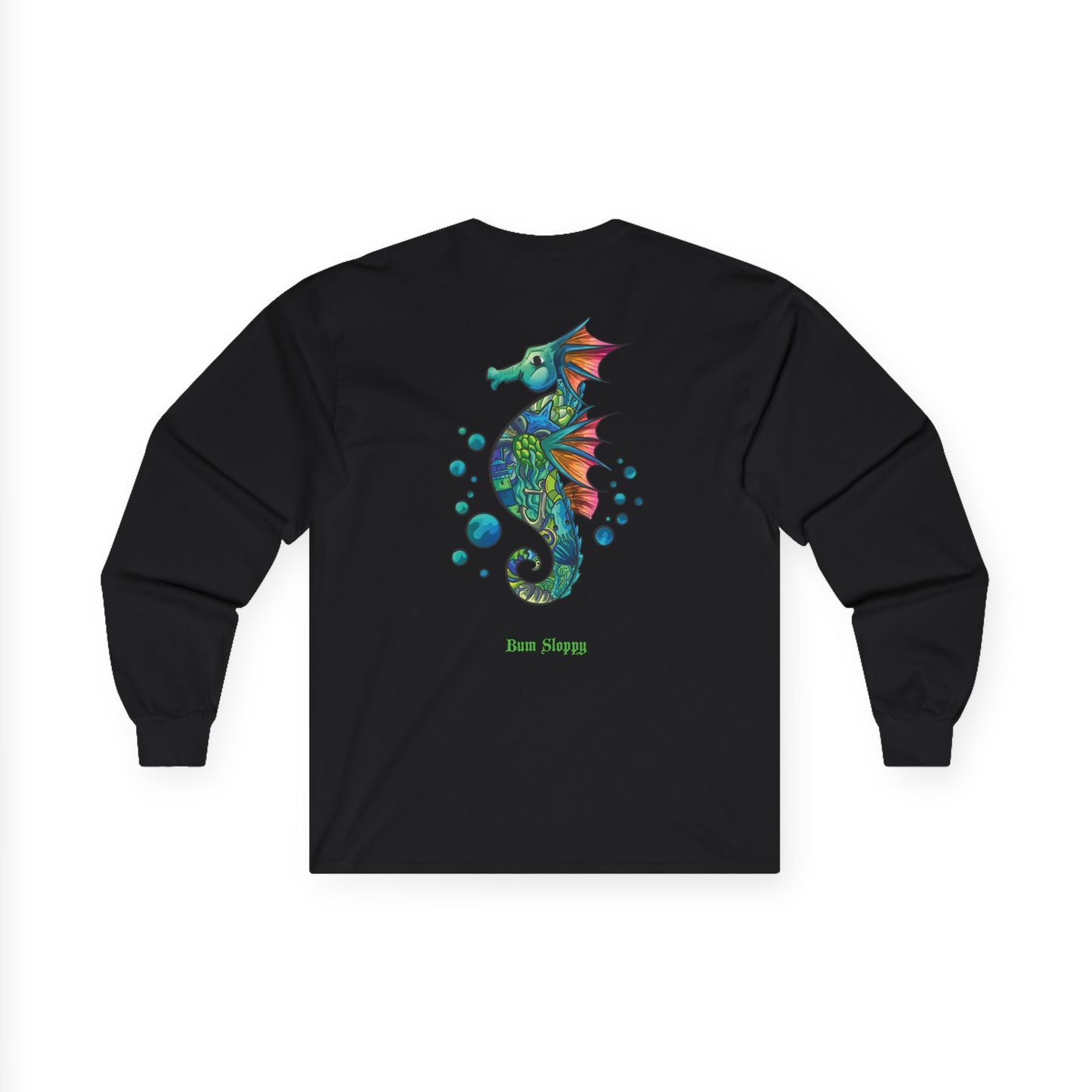Doodle Seahorse Long Sleeve with Mayo and Sauce Splatter