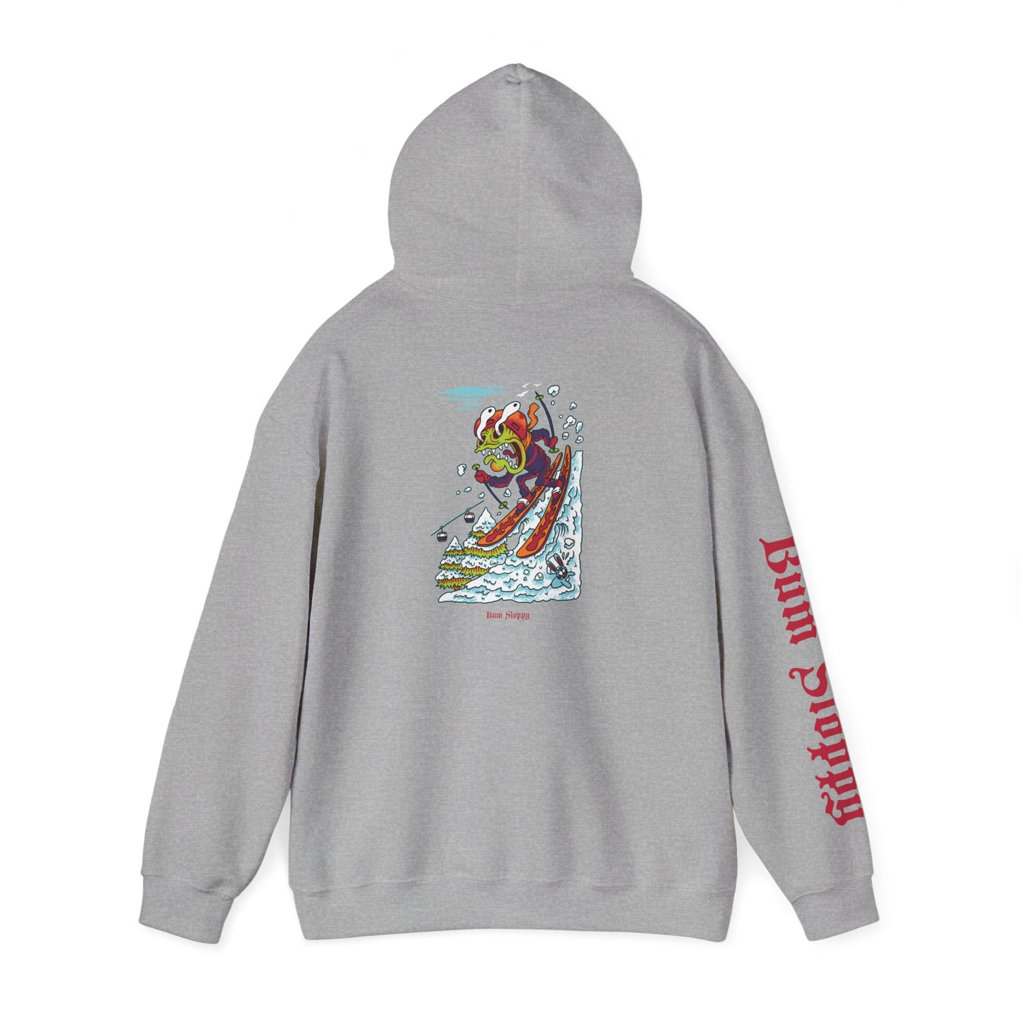 Gnarly Skier with Beer and Snacks Stains Heavy Blend Hooded Sweatshirt