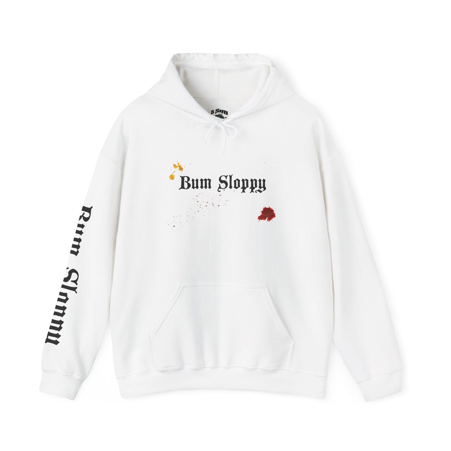 Doodle Bearded Man with Snack Tracks Heavy Blend Hooded Sweatshirt