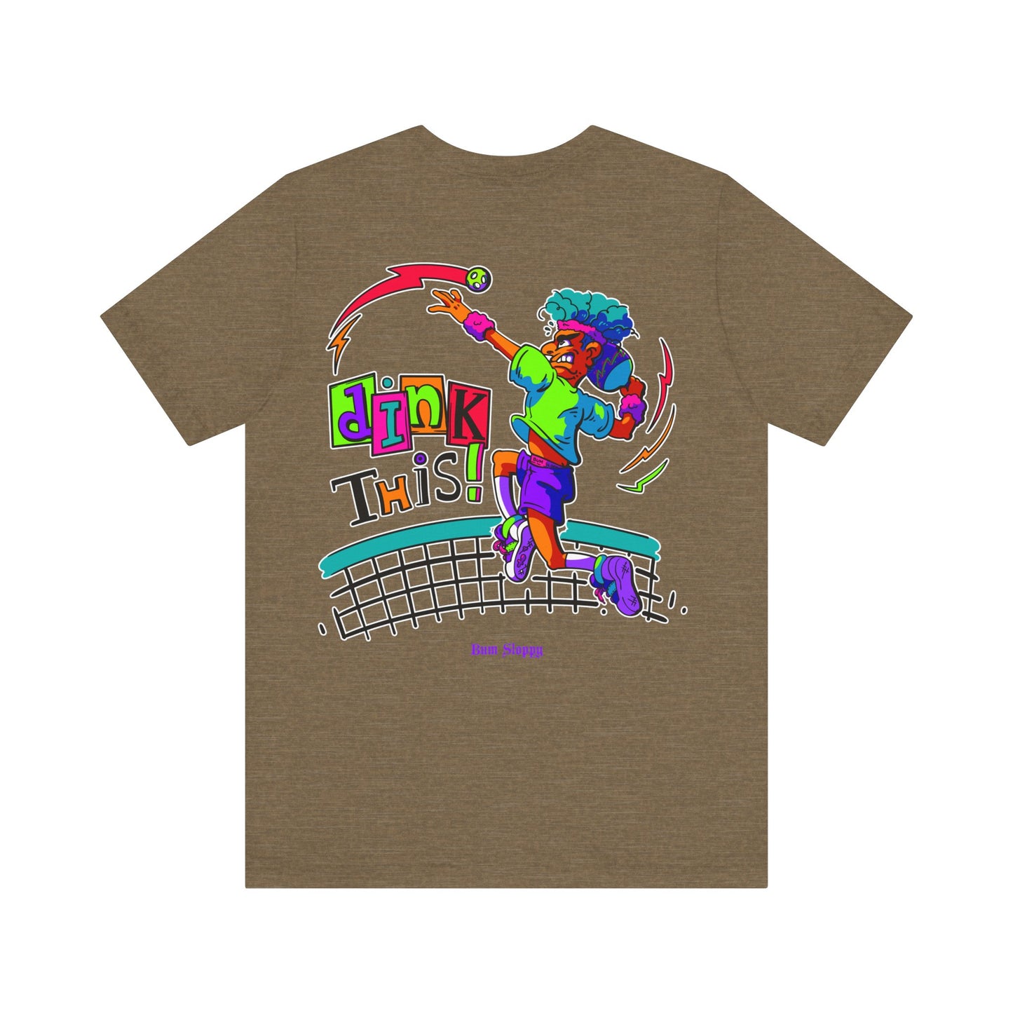 No-Holds Neon Men's Dink This! Pickleball Tee with Pickleball Strike Marks