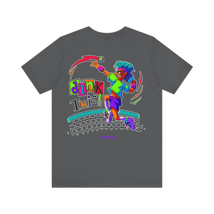 No-Holds Neon Men's Dink This! Pickleball Tee with Pickleball Strike Marks