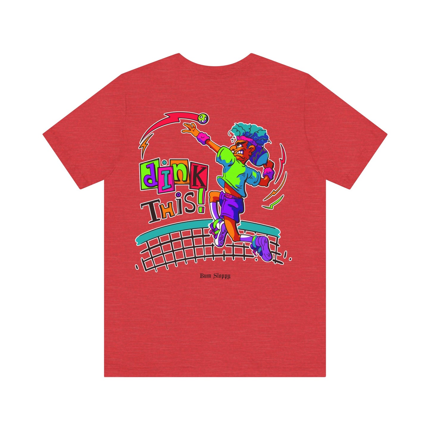 No-Holds Neon Men's Dink This! Pickleball Tee with Pickleball Strike Marks