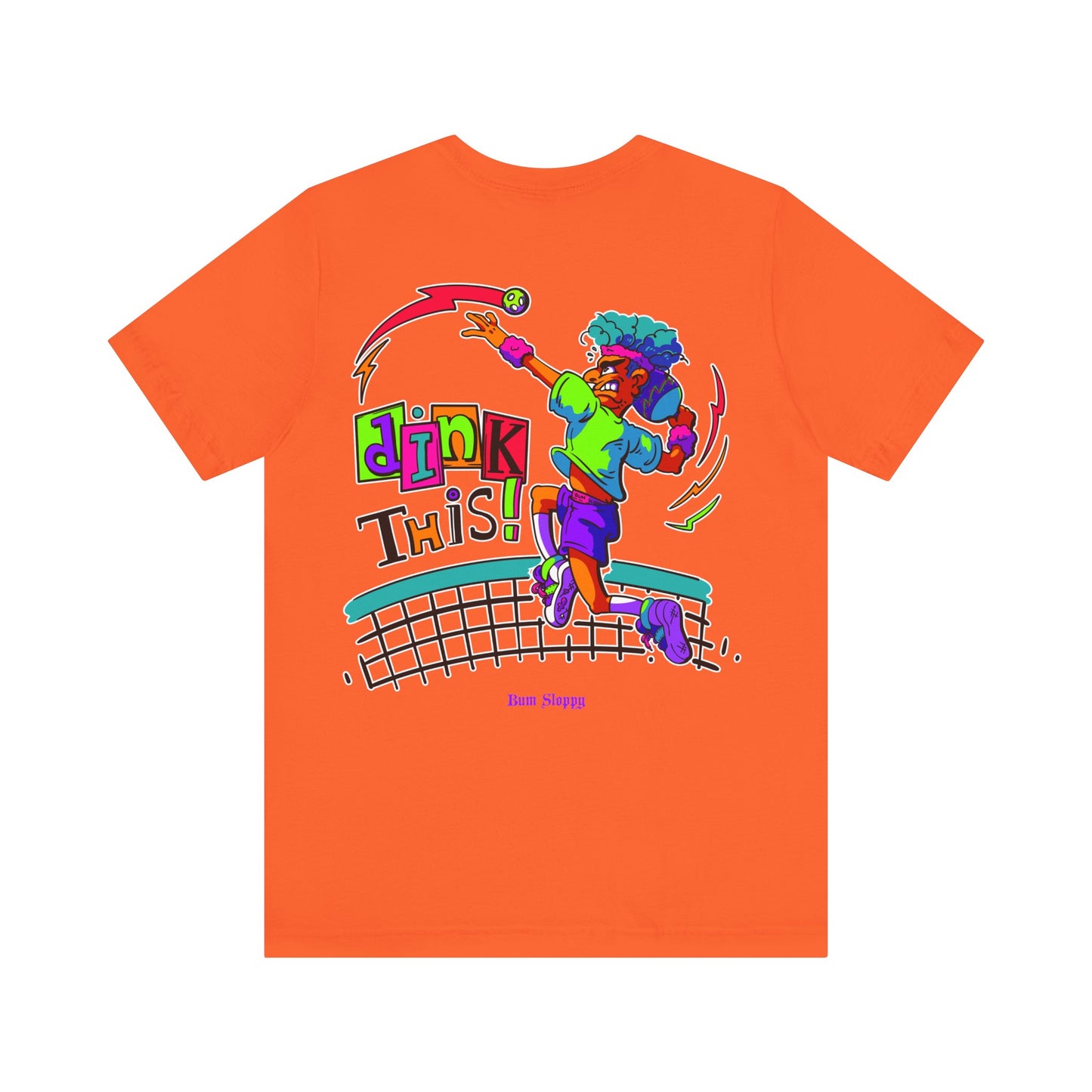 No-Holds Neon Men's Dink This! Pickleball Tee with Pickleball Strike Marks