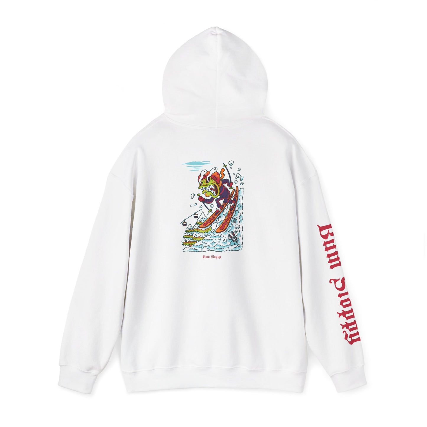 Gnarly Skier with Beer and Snacks Stains Heavy Blend Hooded Sweatshirt