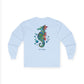 Doodle Seahorse Long Sleeve with Mayo and Sauce Splatter