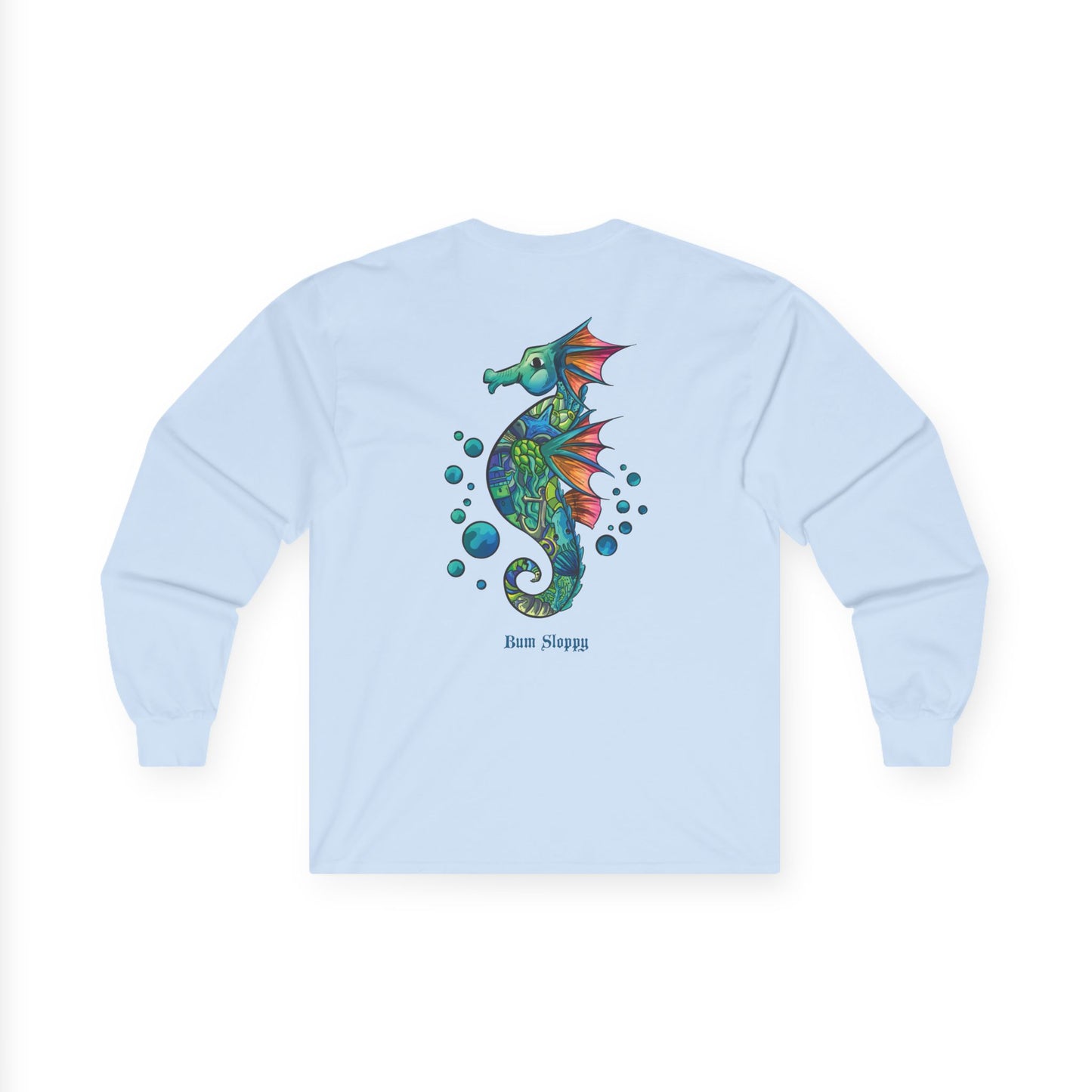 Doodle Seahorse Long Sleeve with Mayo and Sauce Splatter