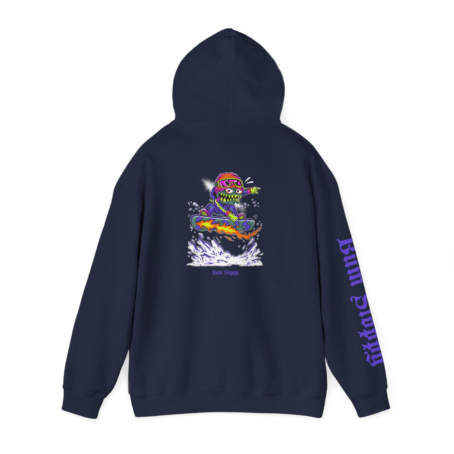 Gnarly Snow Burn Freestyle Grab with Apres-Ski Stains Heavy Blend Hooded Sweatshirt