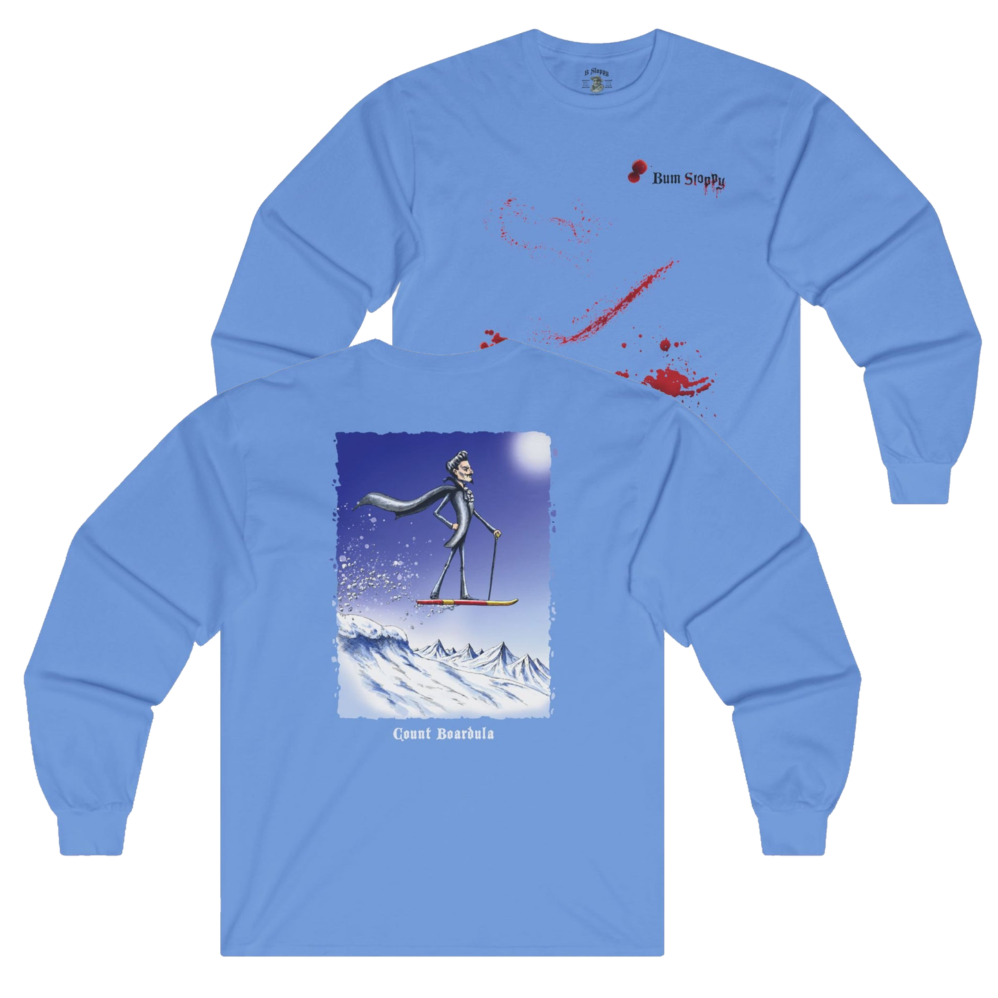 Count Boardula Longsleeves with Bloody Vampire Snack Stains