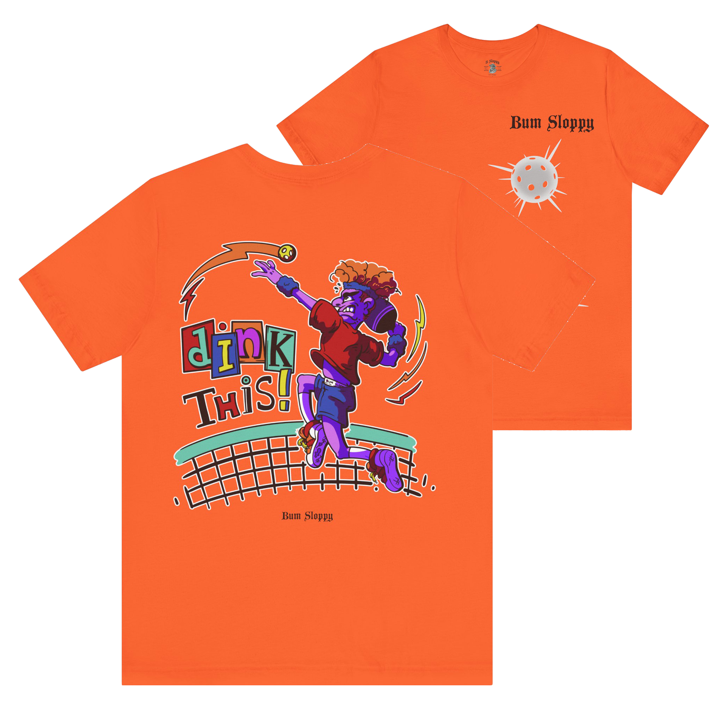 Rowdy Retro Men's Dink This! Pickleball Tee with Pickleball Strike Marks