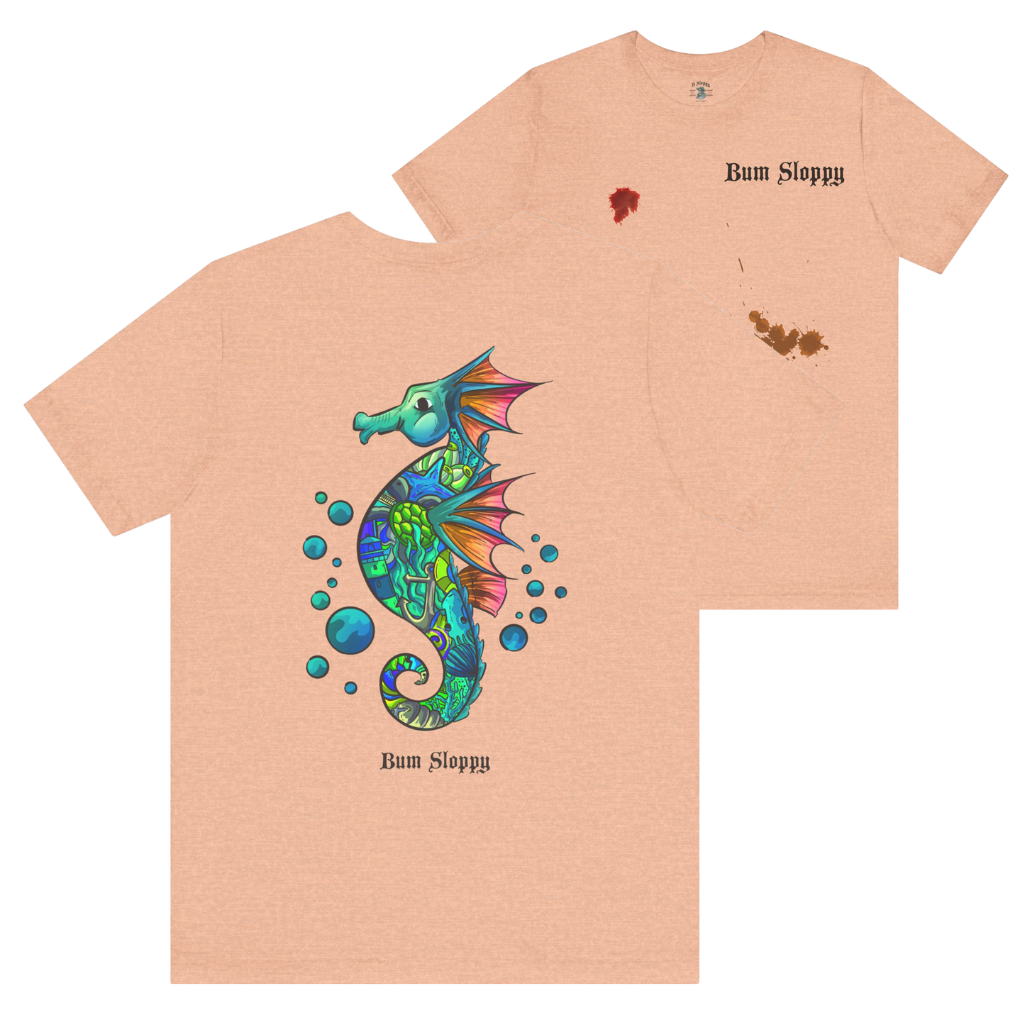 Doodle Seahorse with Mayo and Sauce Splatter