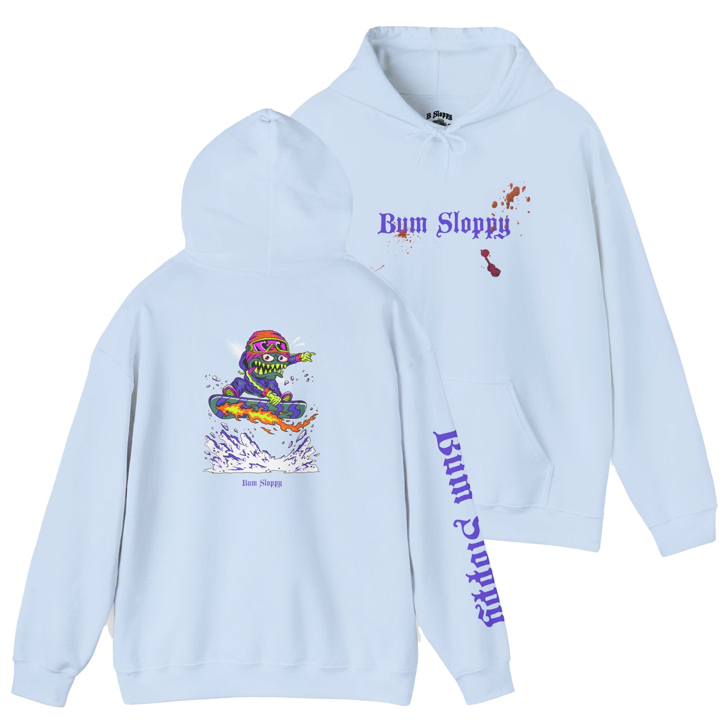 Gnarly Snow Burn Freestyle Grab with Apres-Ski Stains Heavy Blend Hooded Sweatshirt