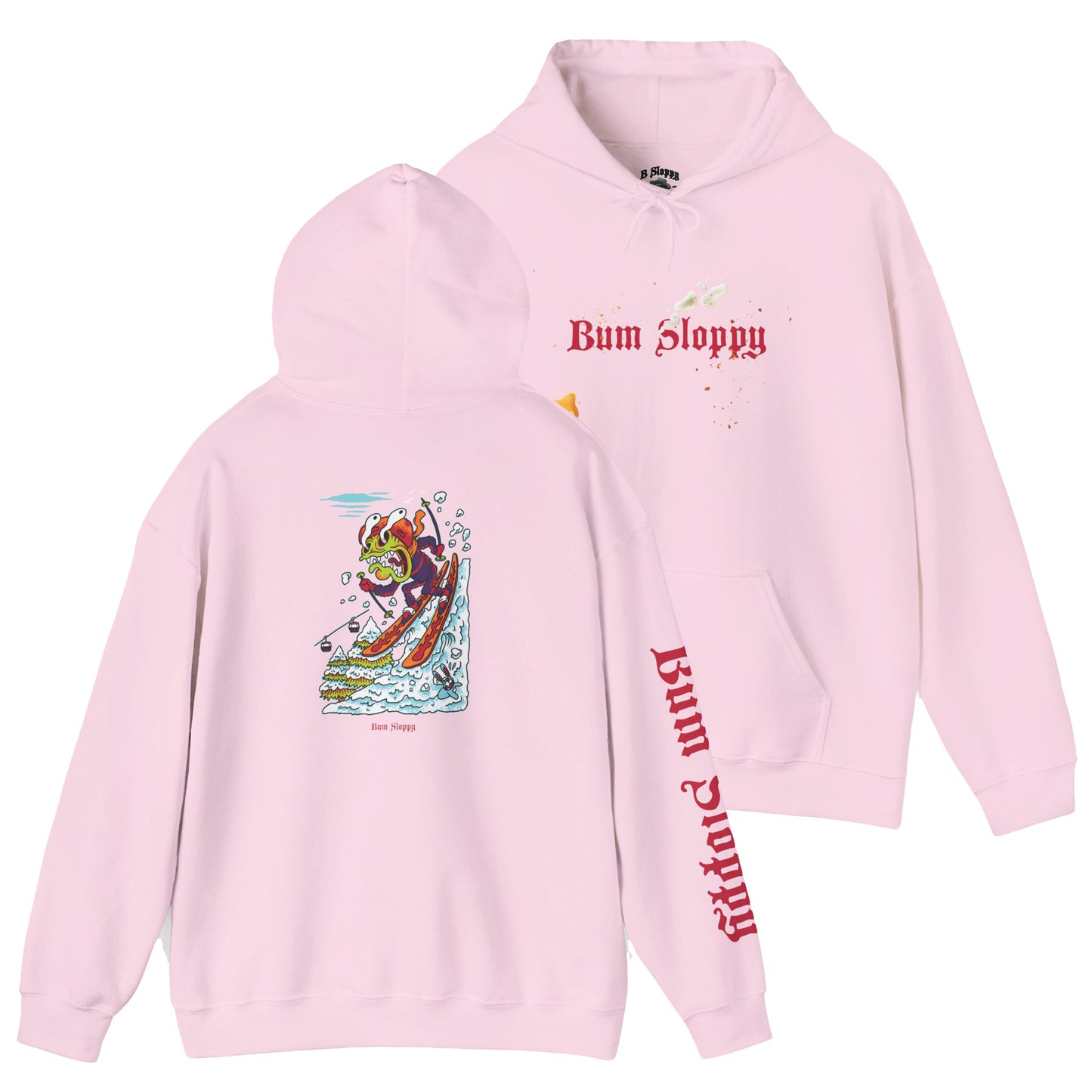 Gnarly Skier with Beer and Snacks Stains Heavy Blend Hooded Sweatshirt