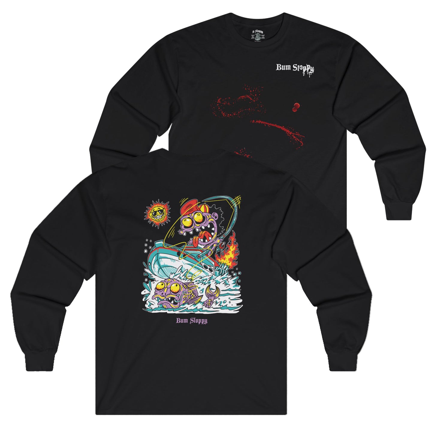 Gnarly Fishing Long Sleeve with Fish Gutting Blood Stains
