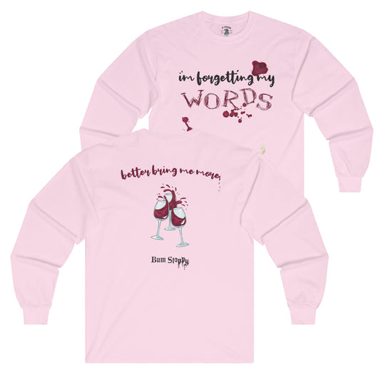 Forgetting My Words Long Sleeve with Wine and Blue Cheese Dressing Stains