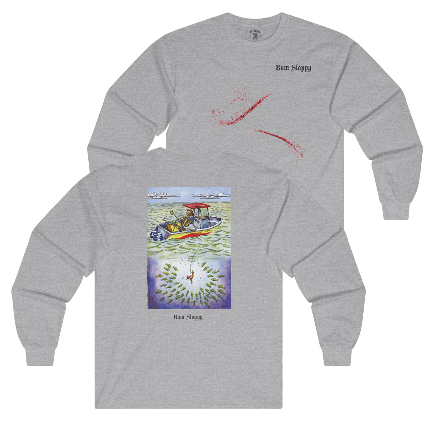 Patient Fisherman Long Sleeve with Fish Gutting Blood Stains